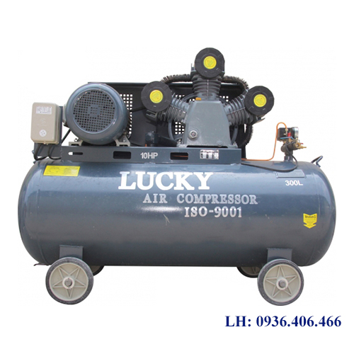Máy nén khí lucky 300lit 2 cấp áp suất 12kg/cm2