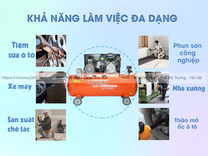 Ứng dụng máy nén khí 3 pha hiệu suất cao, ổn định
