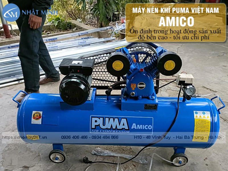 Máy nén khí Puma Amico sản xuất tại Việt Nam với tiêu chuẩn được kiểm định, mẫu mã đa dạng